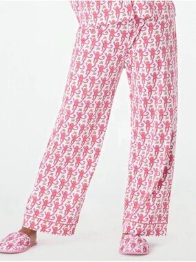Roller Rabbit Pink Lovely Monkey Pajama Pant Bottoms Size XXS Preppy Cotton
